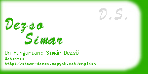 dezso simar business card